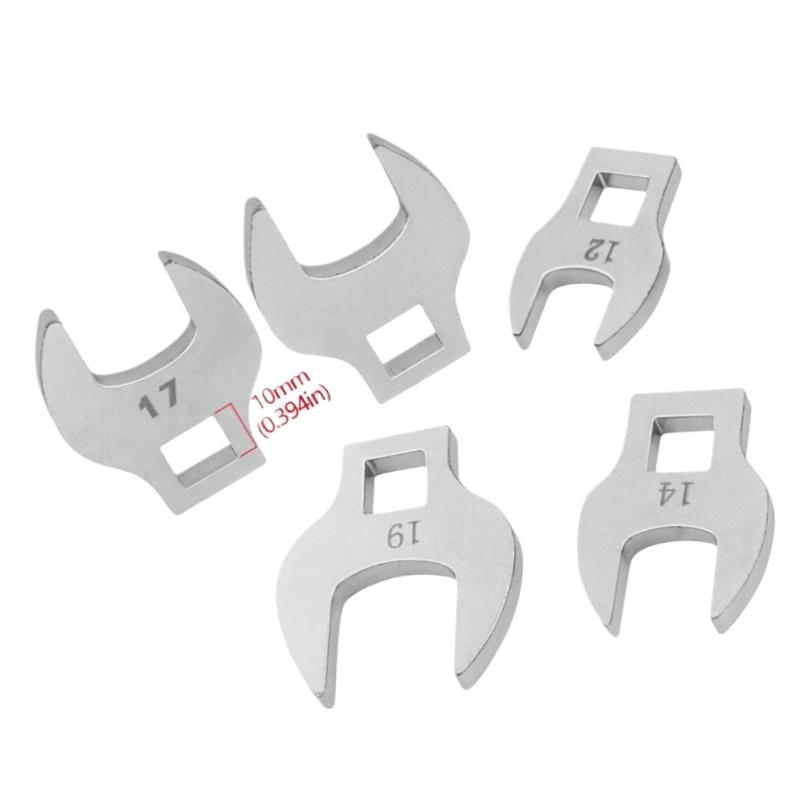 

8Pcs 3/8 Inch Ratchet Wrench Set - Interchangeable Handle Bull Head L-Shaped Horn Spanner For Hardware Repair Tools