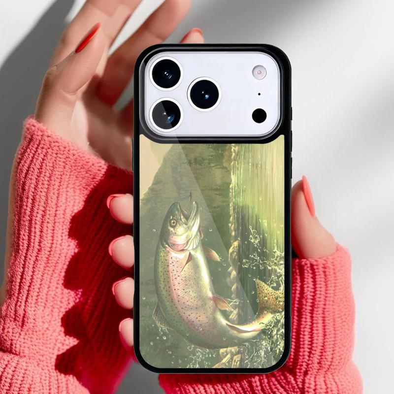 Trout Fishing Phone Case for iPhone 17 Air 16e 15 14 13 Pro Max Back Cover for 12 11 Pro Coque