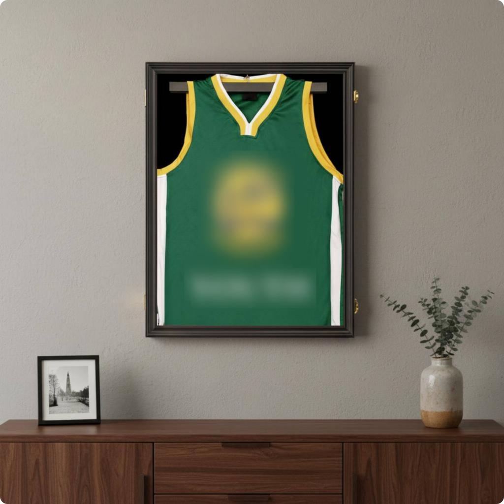 Sports Jersey Display Frame Easy to Hang Jersey Shadow Box Home Decor Dust Protection Dustproof for Collectors, Game Room