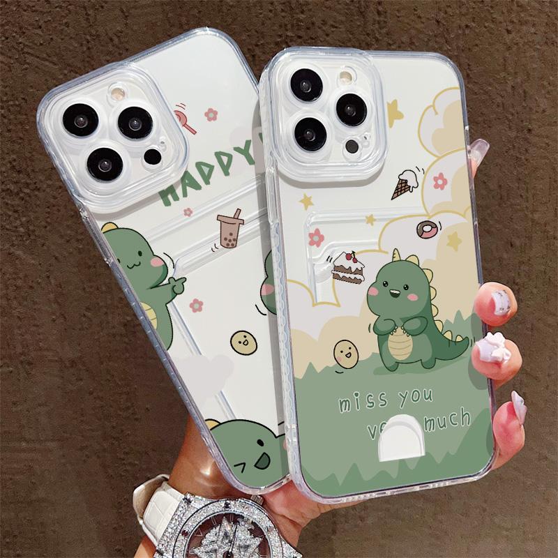 Card Slot Holder Silicone Wallet Pocket Case For Samsung S25 S24 S23 Ultra Xiaomi Redmi Note 13 12 11 10 Infinix Note 30 Pro Cover Clear Phone Bumper