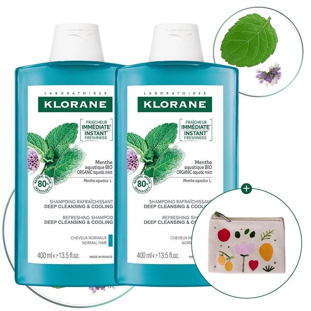 [Exfoliation & Scalp Cooling] Aqua Mint Deep Cleansing Cooling Shampoo 400ml 2 Bottles