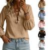 Women's Long Sleeve Ruffle Blouse Loose Fit Casual Top for Daily Wear