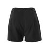 Sommer-Shorts für Damen, hohe Taille, asymmetrischer Plissee-Knopf-Dekor, einfarbig, schmale Passform, weiche Bauchkontrolle, über dem Knie liegende Mini-Shorts