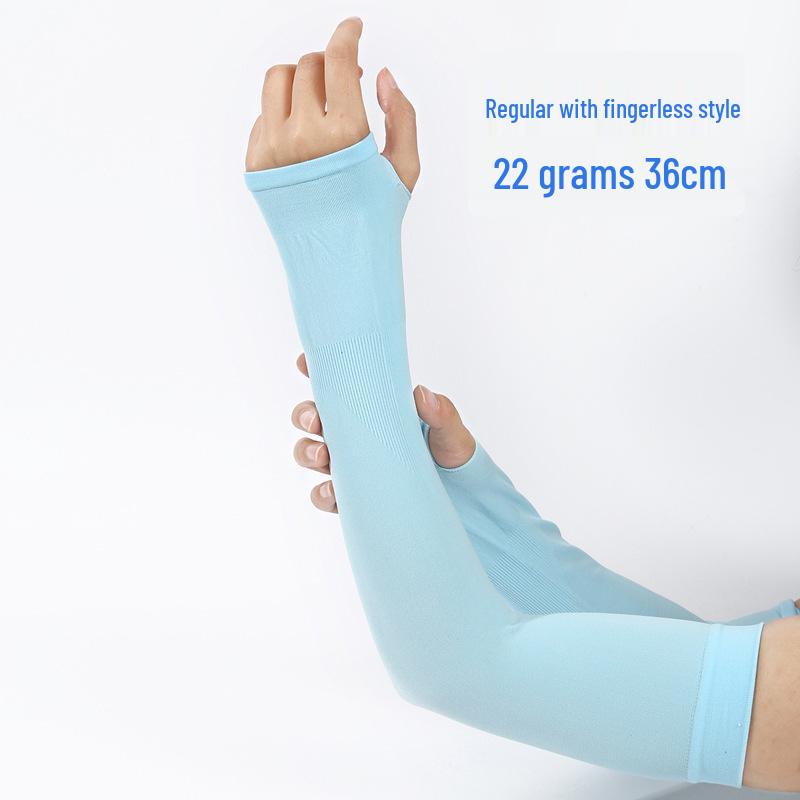 Custom UV Protection Ice Silk Arm Sleeves for Men & Women – Long, Solid Color, Summer Outdoor Wear