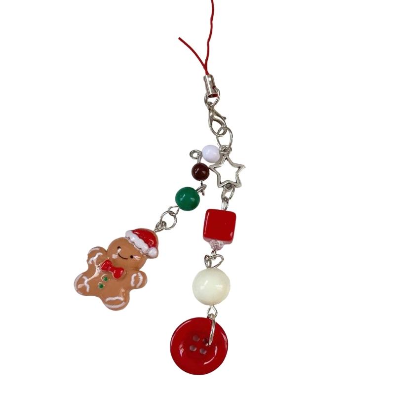 

Adorable Gingerbreads Man Bear Designs Phone Strap Key Holder Unique Phone Lanyard Keychain for Cartoon Style Lovers 1