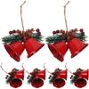 LEDMOMO Christmas Bell Set of Hanging Ornaments for Christmas Lightweight and Durable Christmas Party Decorations Pendants, 6, Trees, Metal,