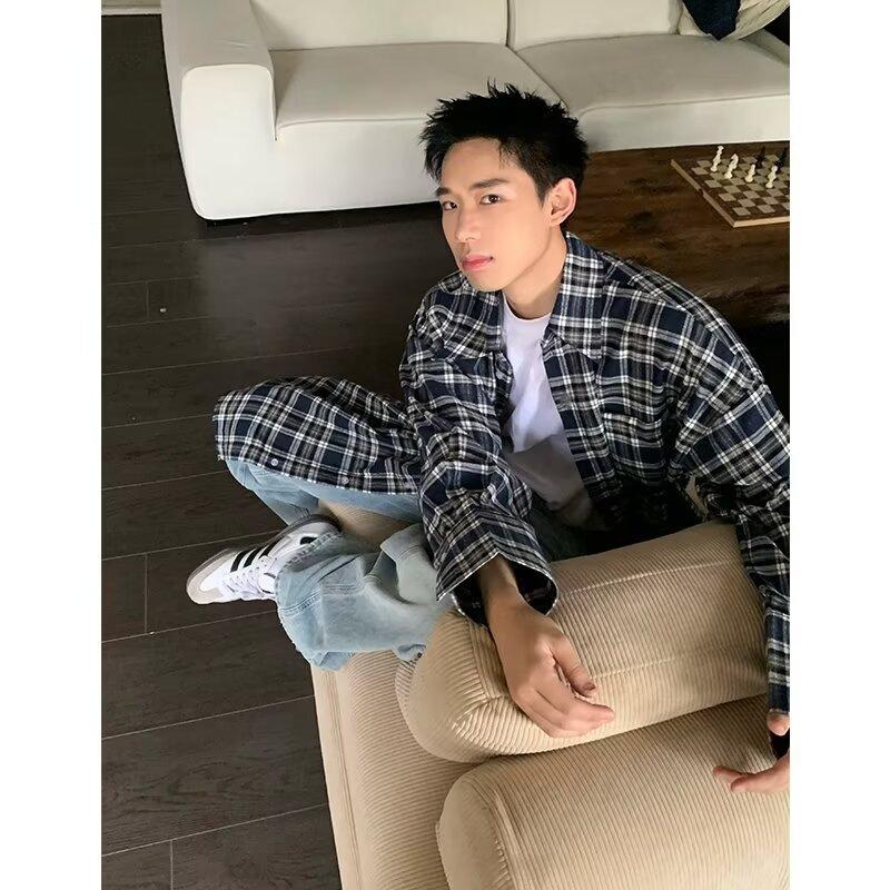 2024 Bokstaver Langermet Skjorte Japansk Hong Kong Stil Ins Løs Skjorte Gutter Sommer Trendy Allsidig Avslappet Kåpe