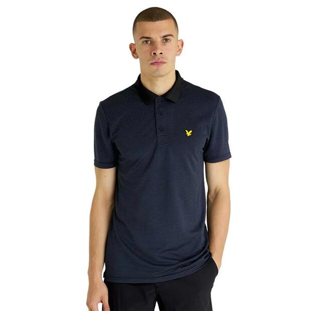 

Lyle & Scott Microstripe поло с короткими рукавами L