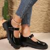 35-44 Women Shoes British Style Small Leather Footwear 2024 Round Head Thick Bottom Mary Jane Shoes Women Flat Shoes Loafers