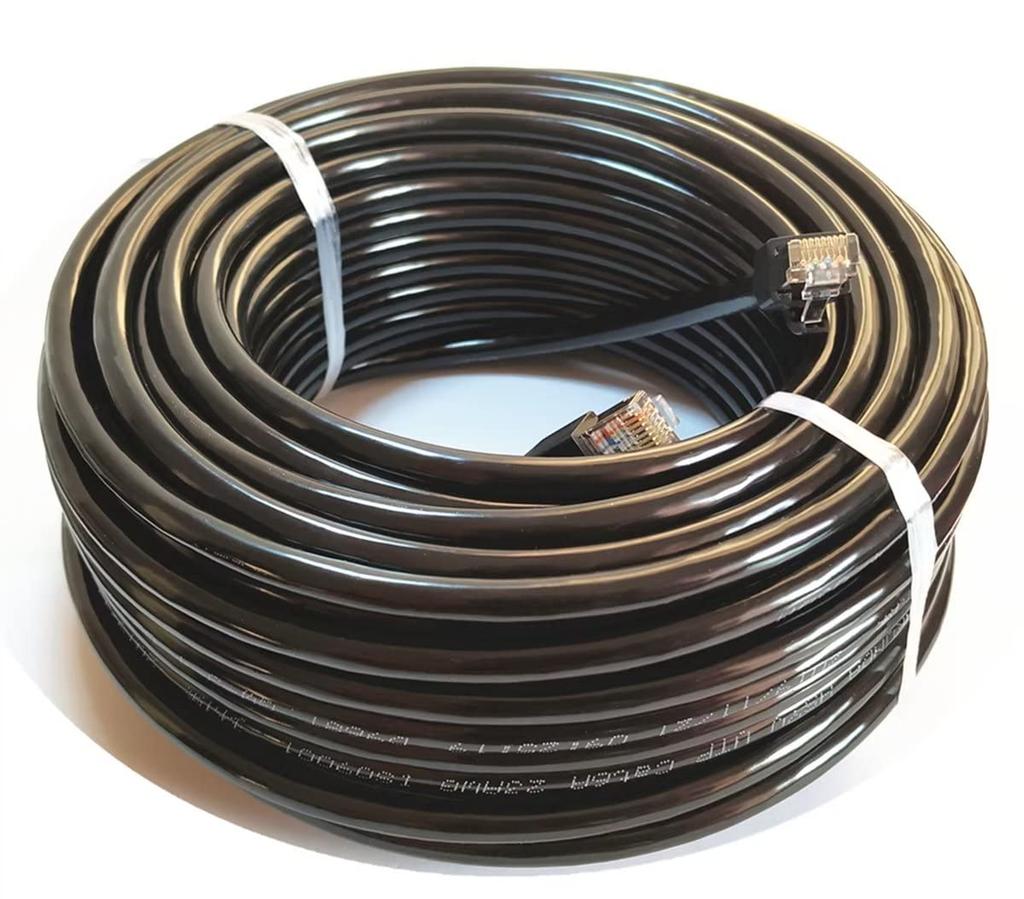 30M CAT6A Outdoor LAN Cable, Double Sheathed, PoE Compatible, Category 6A, Outdoor Use, with Connectors, UV Resistant, Flame Retardant, Weather Resist