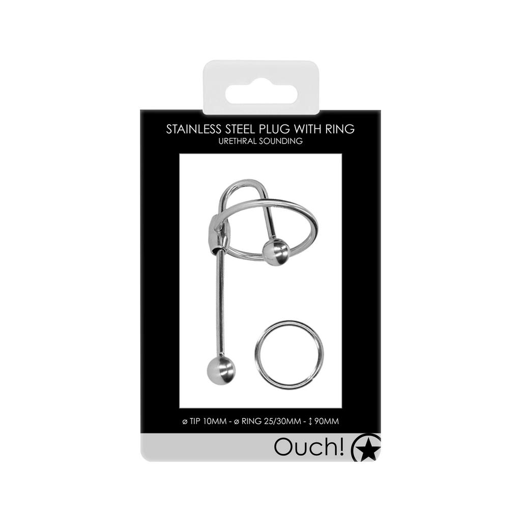 Stainless Steel Urethral Stimulator with Ball - 0.4 / 10 Mm Ouch! by Shots
