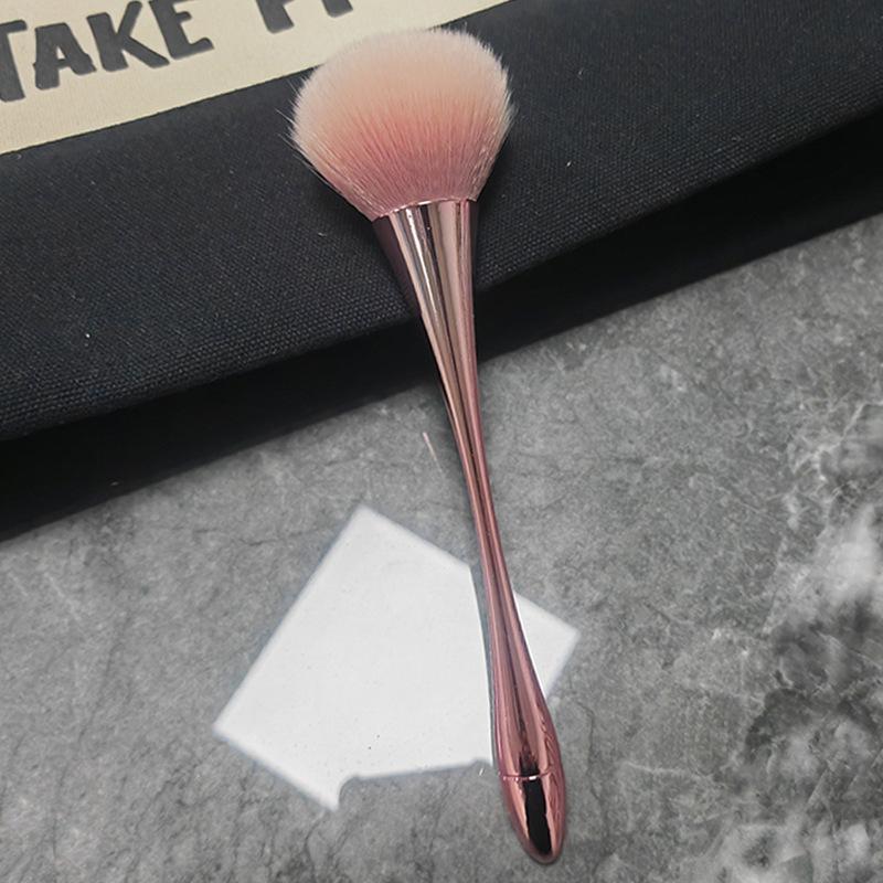 Rose Gold Soft Hair Makeup Brush: Blush & Loose Powder Brush with Animal Hair for a Flawless Finish