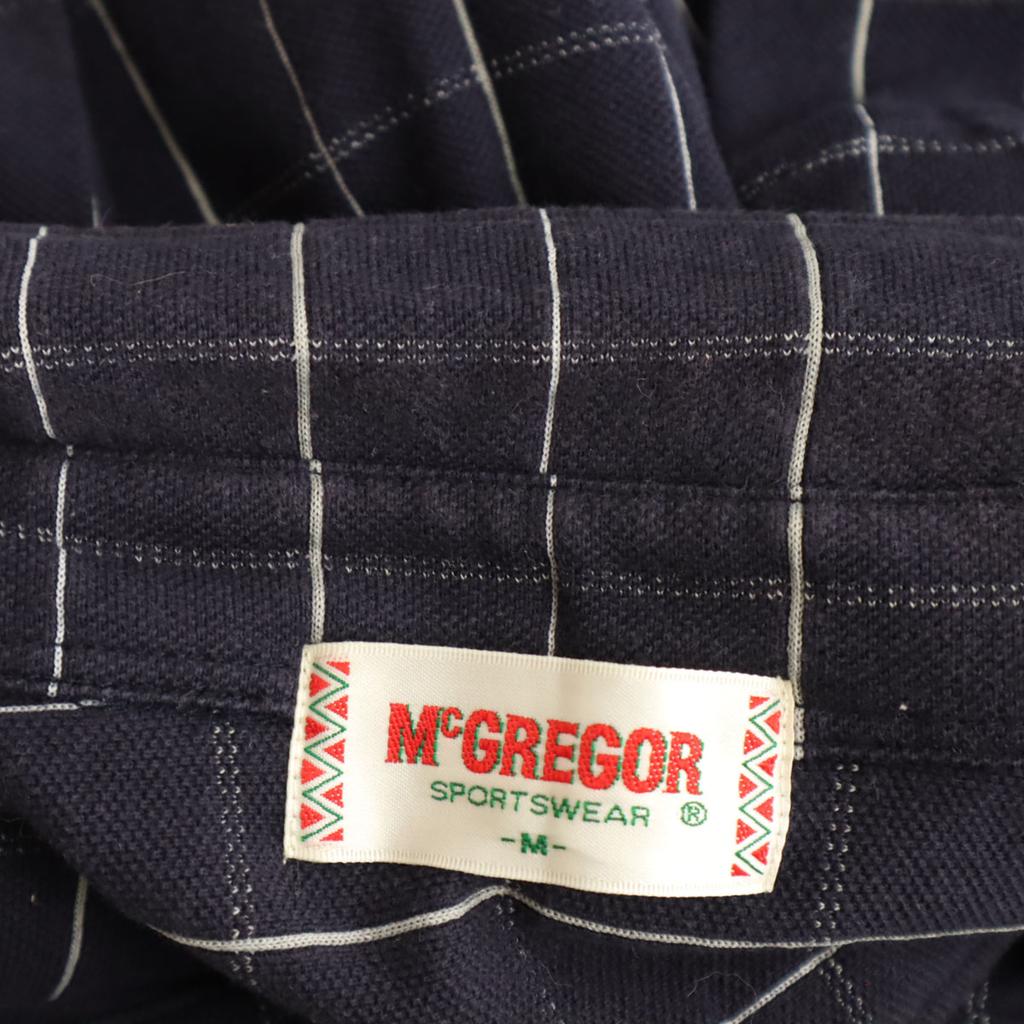 McGregor Check Pattern Short Sleeve Polo Shirt M Navy Fawn Men's Used