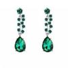 Necklace Earring Set Green Shiny Exquisite Women Decorative Jewelry for Wedding Anniversary