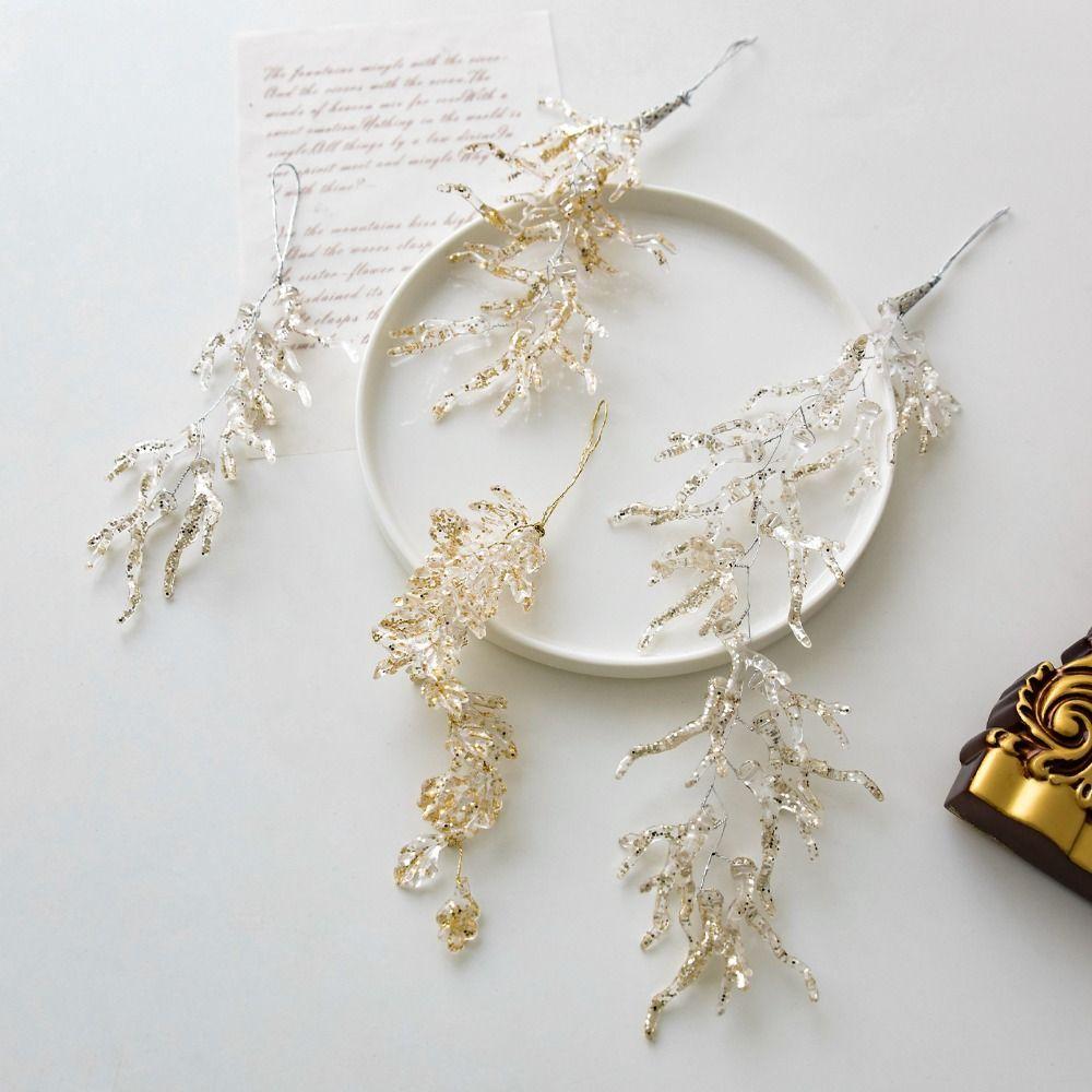 New Acrylic Christmas Crystal Pendants Glitter DIY Christmas Tree Ornaments Icicle Ice edge Crystal Hanging Merry Christma