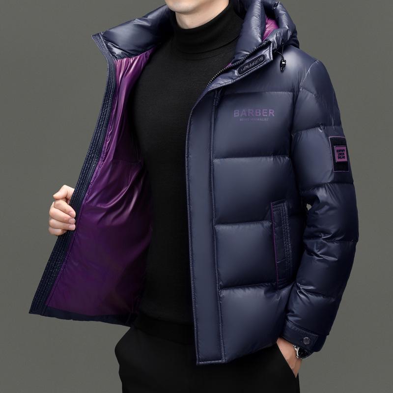 Men's 2025 High Fill 90 White Duck Down Jacket - Fashionable Thickened Winter Puffer for Middle Age