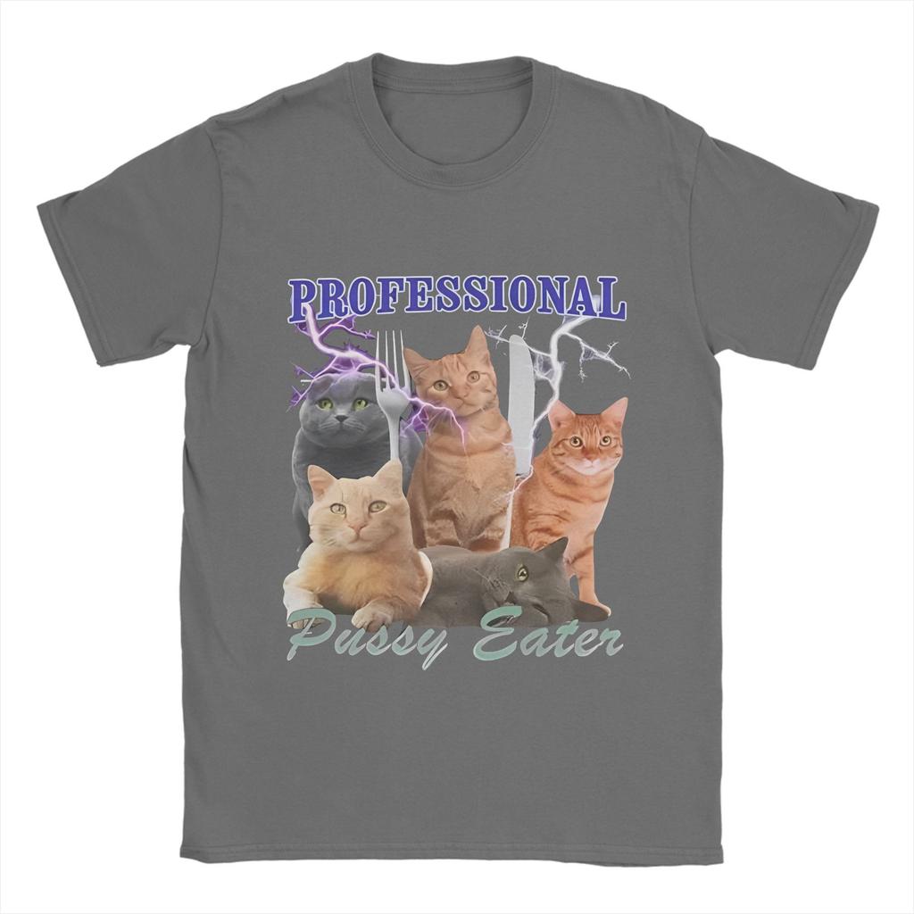 Men's Pussy Cat T Shirts 100% Cotton Clothing Vintage Short Sleeve Round Neck Tees Original T-Shirt