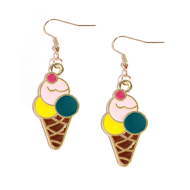 Women Earring Resin Drop Funny Custom Cute Girls Eardrop Kids Chocolate Strawberry Hamburger Dog Mushroom Broccoli Coffee