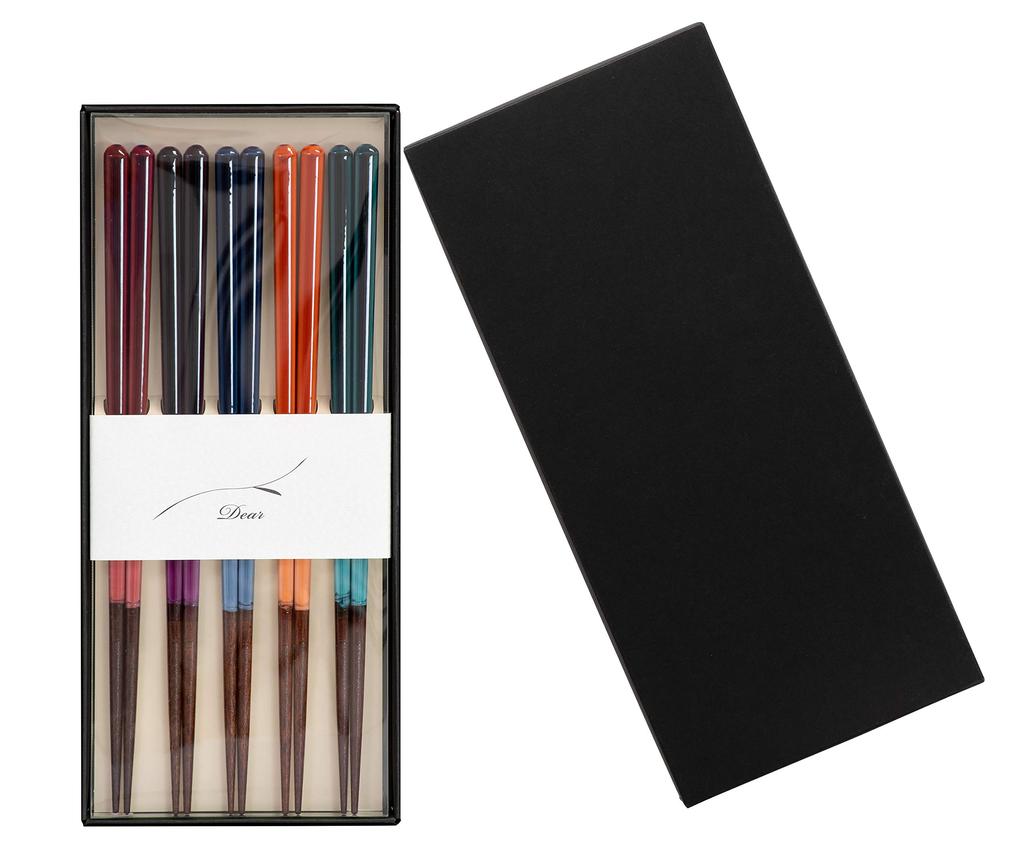 Aoba Chopsticks Symphony Vivid 23cm Gift Set Dishwasher Safe 5 Pieces In 532644 (Made Japan)