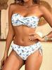 2025 Floral Twist Trägerloser Bikini-Set
