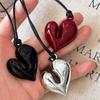 1Pc Korean Ins Style Long Love Pumping Block Rope Sweater Chain Simple and Versatile High-end Heart-shaped Pendant Necklace Female