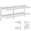 Double Adjustable Wall-hung Catering Shelf STEEL 140 X 40 Cm
