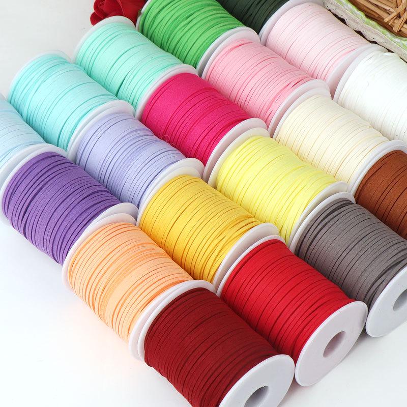 2mm Faux Leather Cord for Flower Bouquet Wrapping - Velvet Gift Ribbon for Florist DIY Projects, Large Roll
