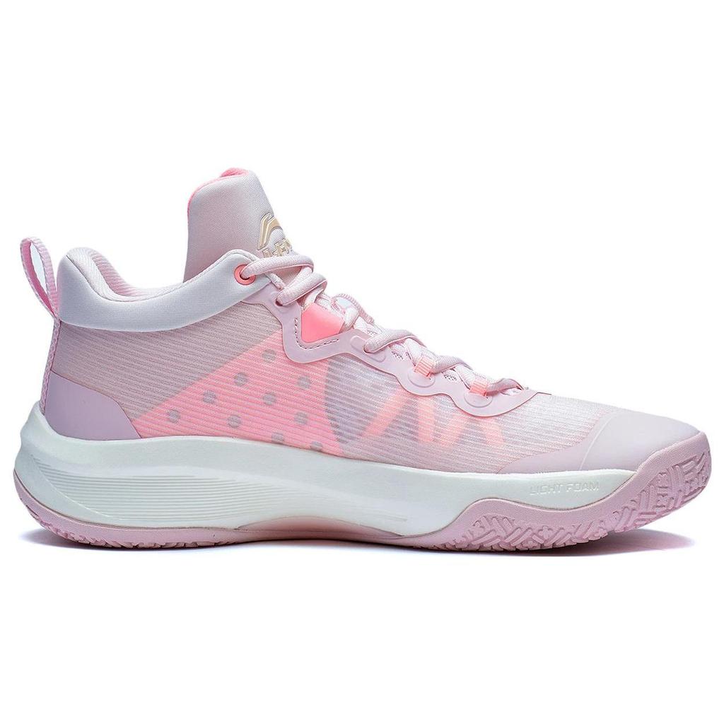 Li Ning Light Speed 1.0 Cushioning Slip Resistant Abrasion Resistant Low top Basketball Shoes Men's Pink ABAS041-2