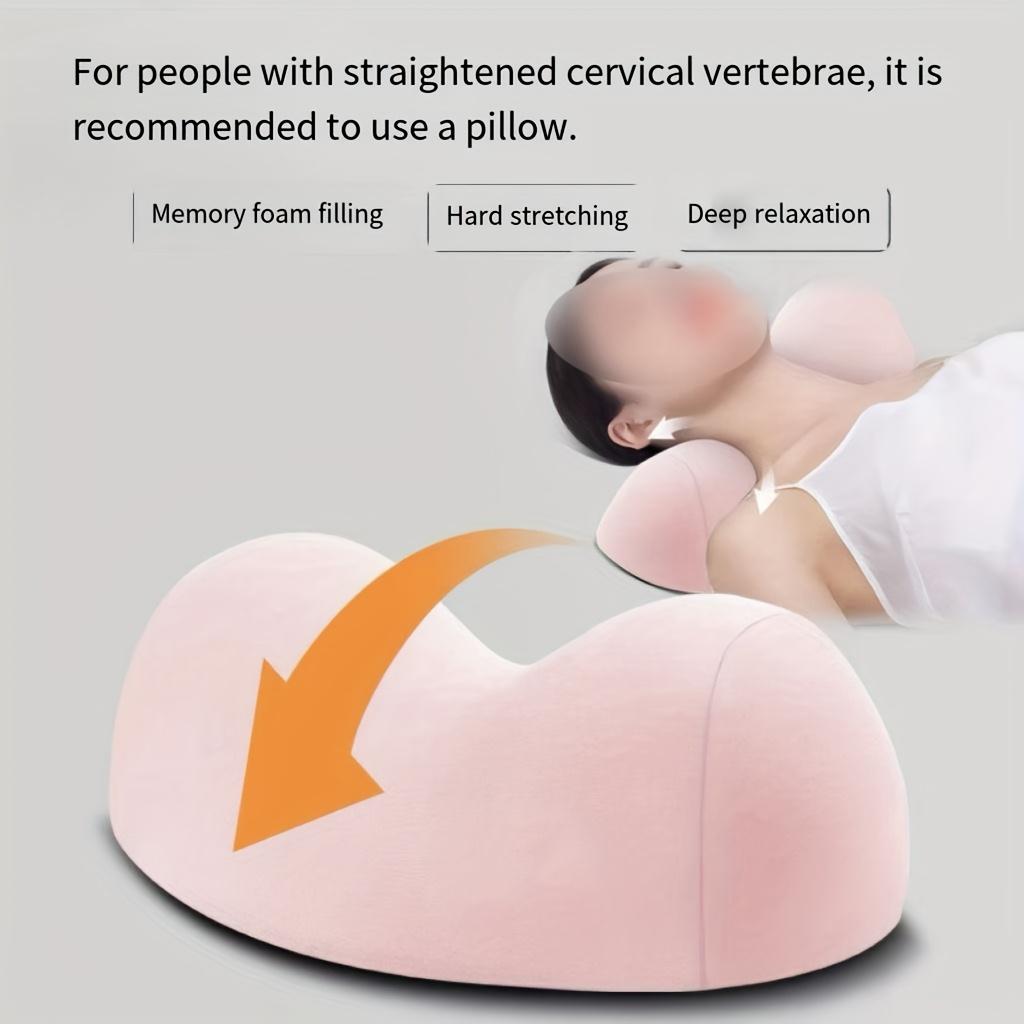 [Ergonomic Cervical Pillow] Ergonomic Neck Support Pillow | 1pc Contoured Cervical Pillow for Sleeping, Breathable Polyester, Hand Wash Only