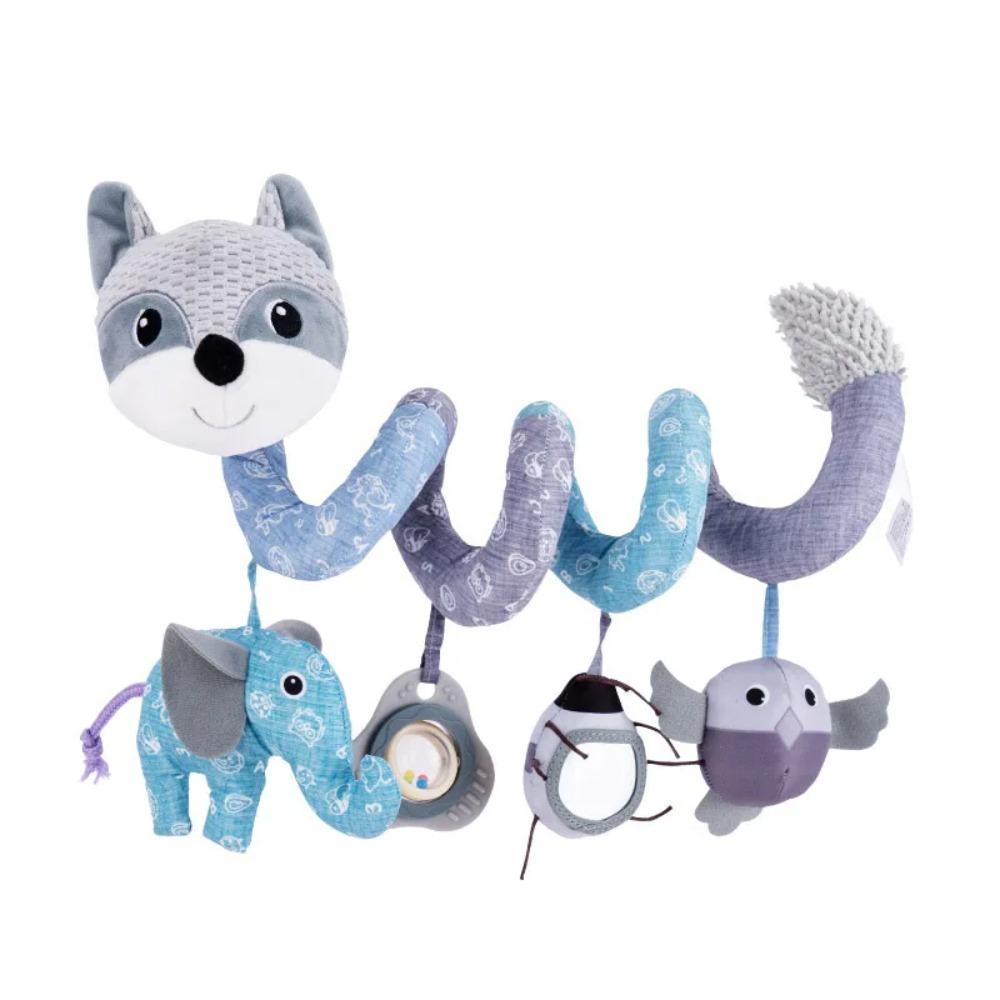 Newborns Spiral Hanging Activity Stroller Toy Baby Carseat Toy Black & White Lion Koala Rattle for Crib Mobile Sensory Toy Gift