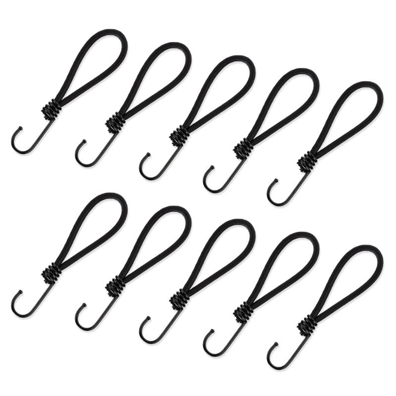 10Pcs Tent Fixings Cord String Carabiner Hook Outdoor Campings Tent Elastics Rope Hook Thickened Elastic Bands Tying Rope
