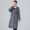 2024 Autumn/Winter Women's Mid-Length Double-Breasted Wool Coat - Versatile Solid Color Commuter Outerwear