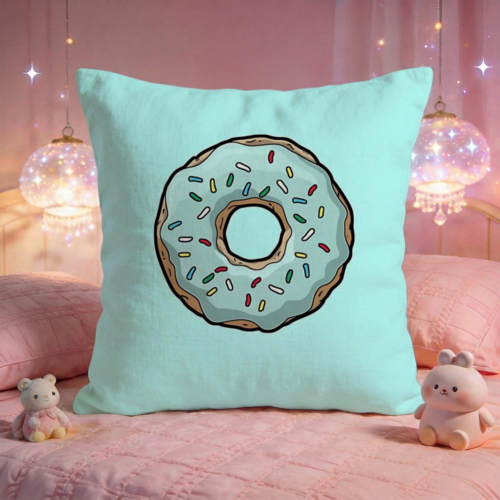 Sweet Donut Sprinkle Cushion Cover Premium Comfort Reversible Pillow Cove Two In One Design for Any Room Car Interior