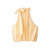European and American Style, New Women's Clothing, Versatile Fluffy Striped Bow Ornament Neck Collar Top