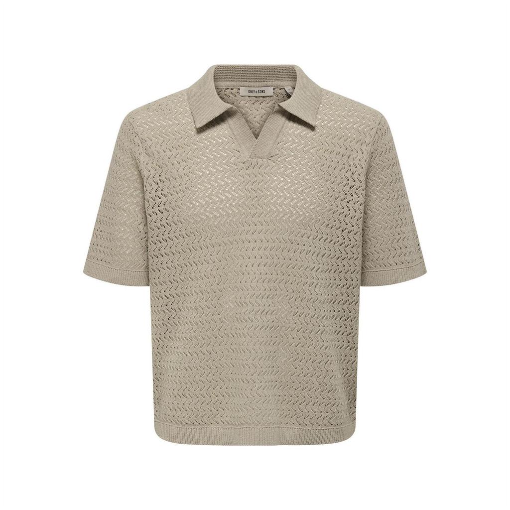 Only Mens Knitted Short-Sleeved Polo Shirt