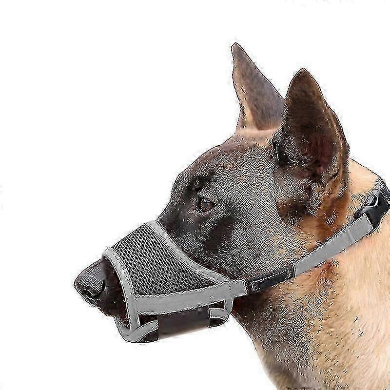 Soft Nylon Dog Muzzle with Air Mesh & Adjustable Loop - Anti-Dropping, Breathable & Drinkable_fc2