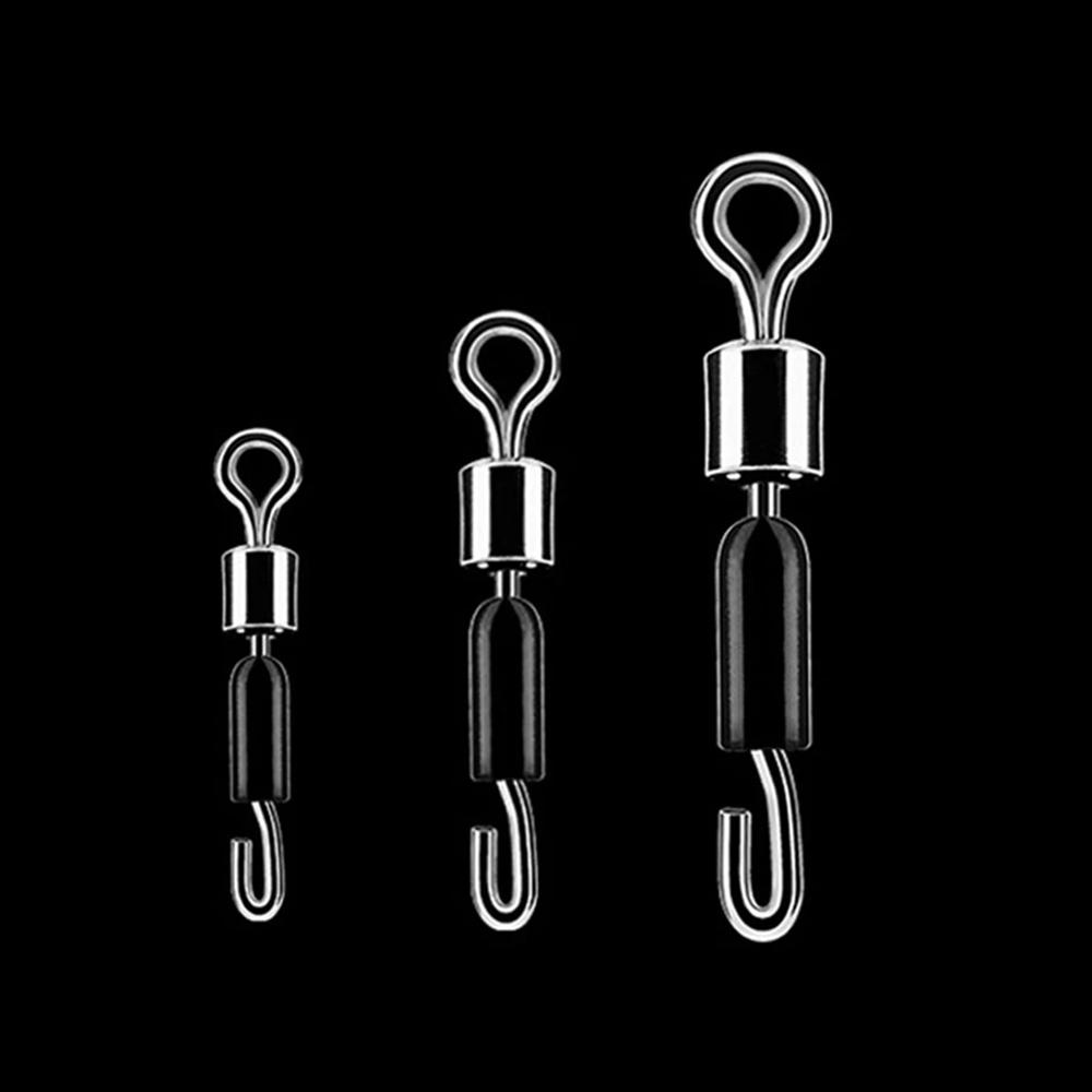 Steel Fast Link Fishing Swivels Bearing Swivel Fast Connector Fishing Hook Solid Rings Rolling