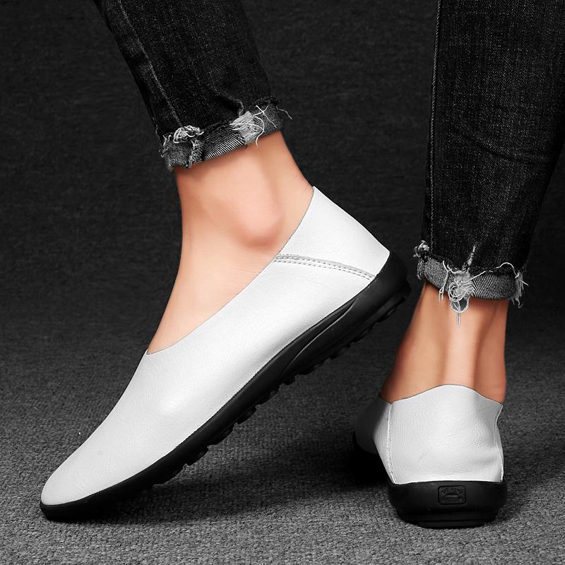 Prawdziwa Skóra Męskie Buty wsuwane Casualowe Skórzane Buty Męskie Mokasyny Wygodne Buty Ręcznie robione miękka podeszwa Buty duży rozmiar 48 49 50