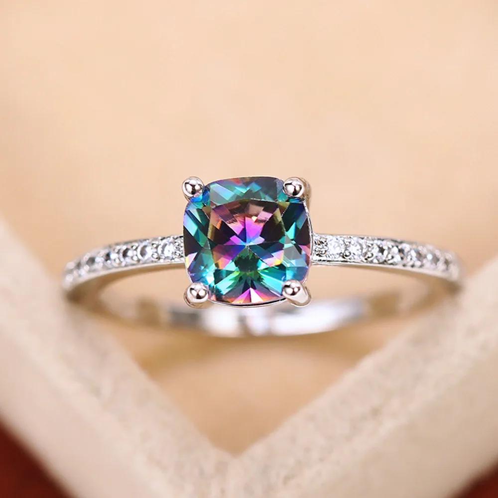 

Huitan Blue Series Женское кольцо 4 цвета Доступно Обручальное кольцо Ювелирные изделия Серебряное покрытие Простое обручальное кольцо Подарок на годовщину 9