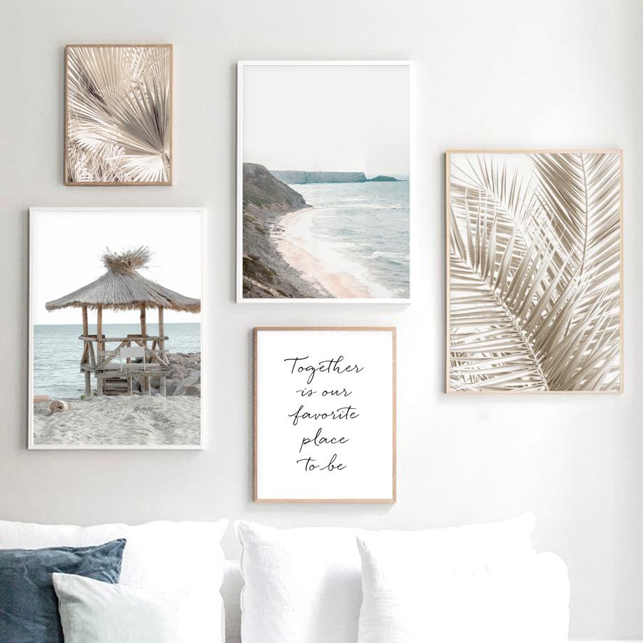 Beach Sea Bridge Reed Girl Resort Island Bush Plakáty Reprodukce Obrazy Plátno Umění Nástěnná dekorace Domácí malby do obývacího pokoje