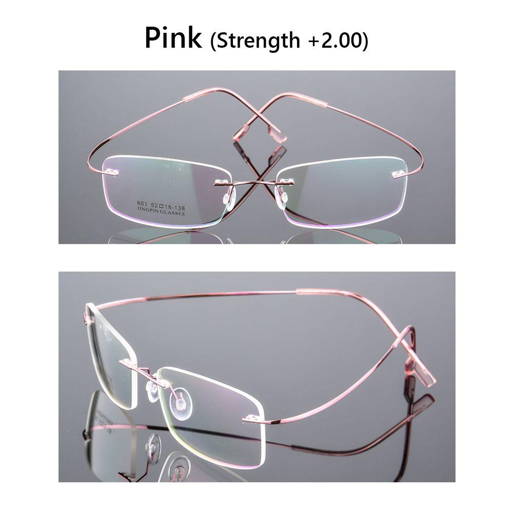 Eyewear Vision Care Flexible Presbyopic Eyeglasses Rimless Reading Glasses Memory Titanium