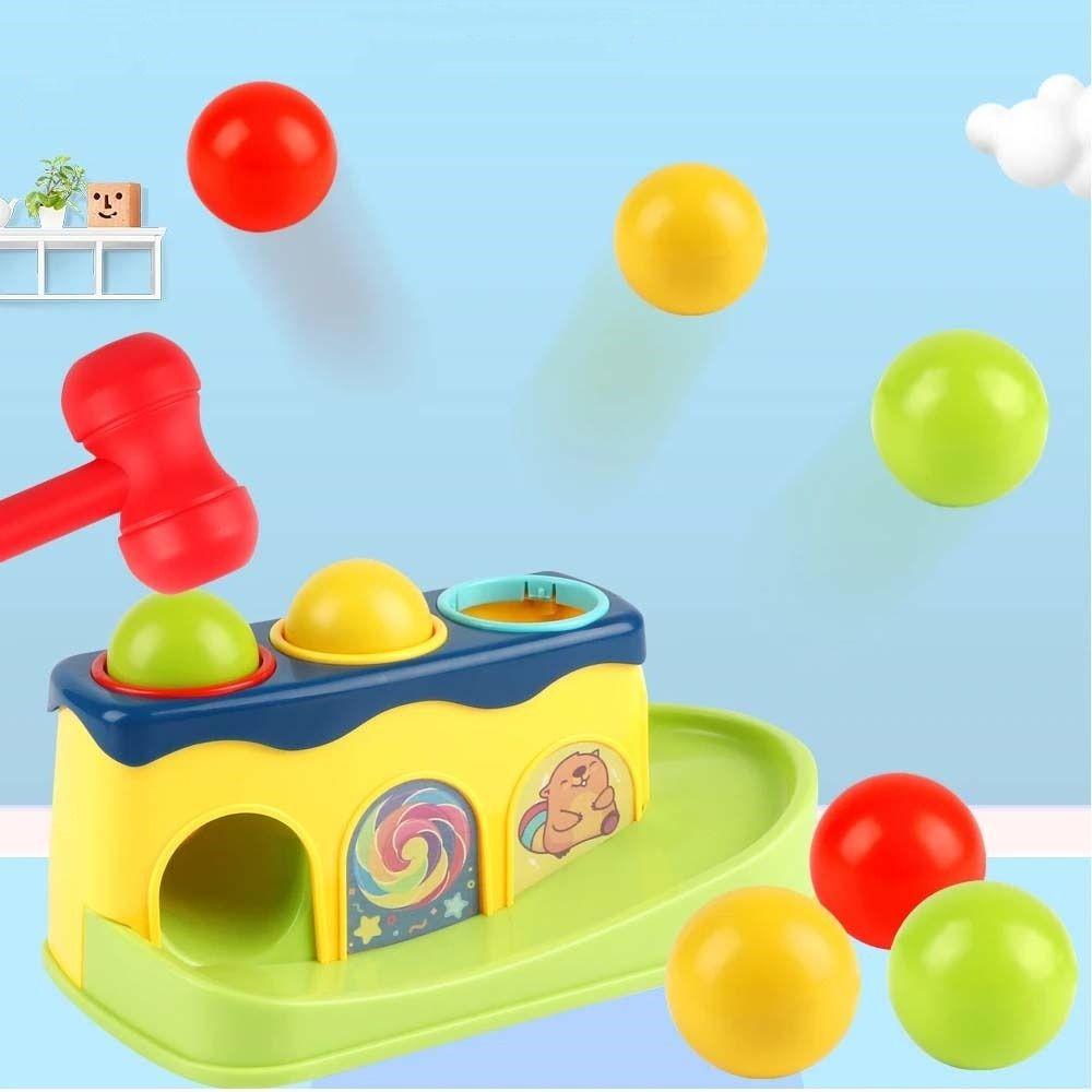 Finger Skill Interactive Hammer Toy Stacking Balls Kids Pounding Hammers Parent-child