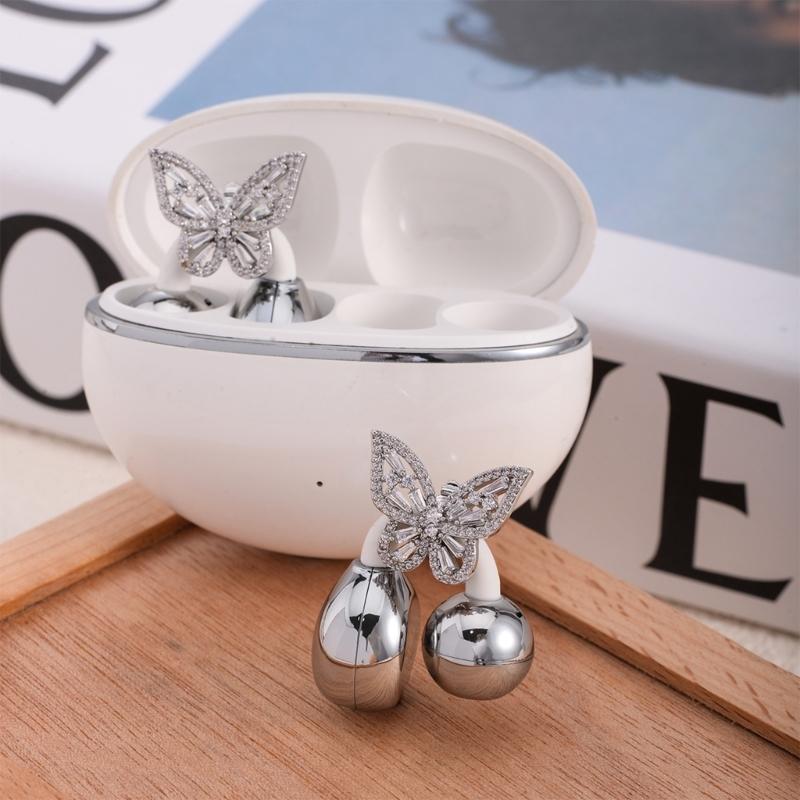 Shimmering Earphone Crystal Decors Earbuds Jewelry For FreeClip Model Modern Earphones Devices