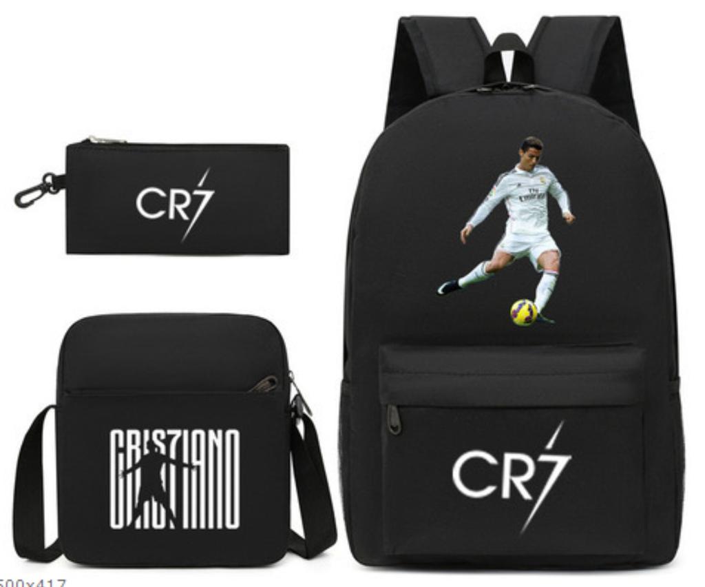 Youth Fashion Backpack Shoulder Bag Pencil Case Children'S Student School Bag 3-Piece Set