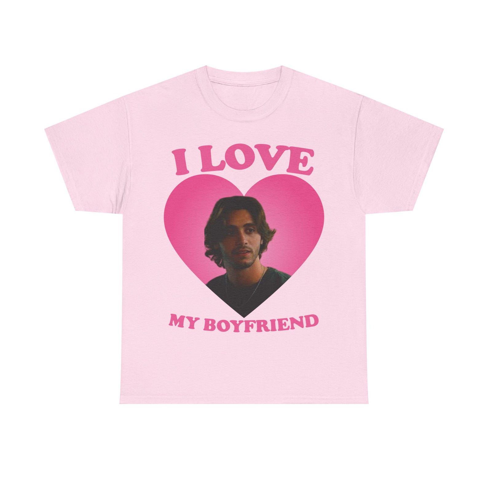 I love my boyfriend Antonio Cipriano pink hearT-Shirt L