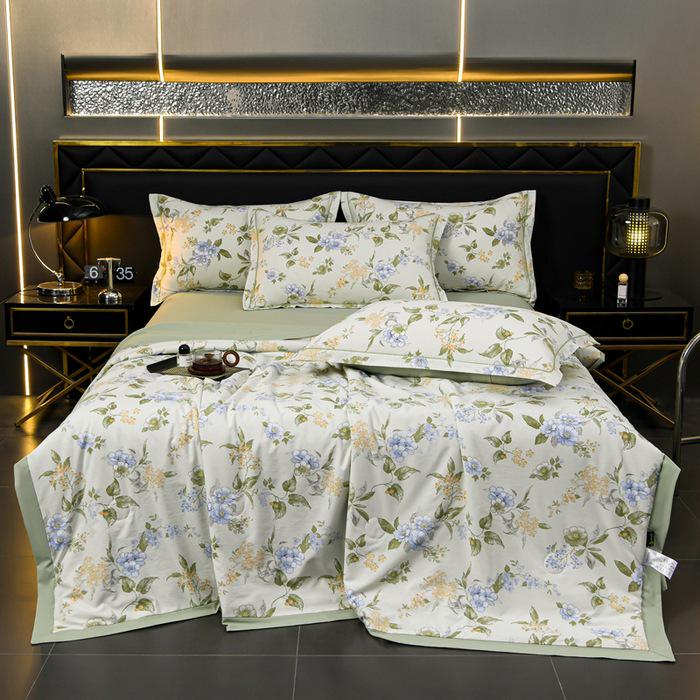 Washable Tencel Summer Cool Quilt Set - Silk, Thin, Perfect for Napping or Air Conditioning.