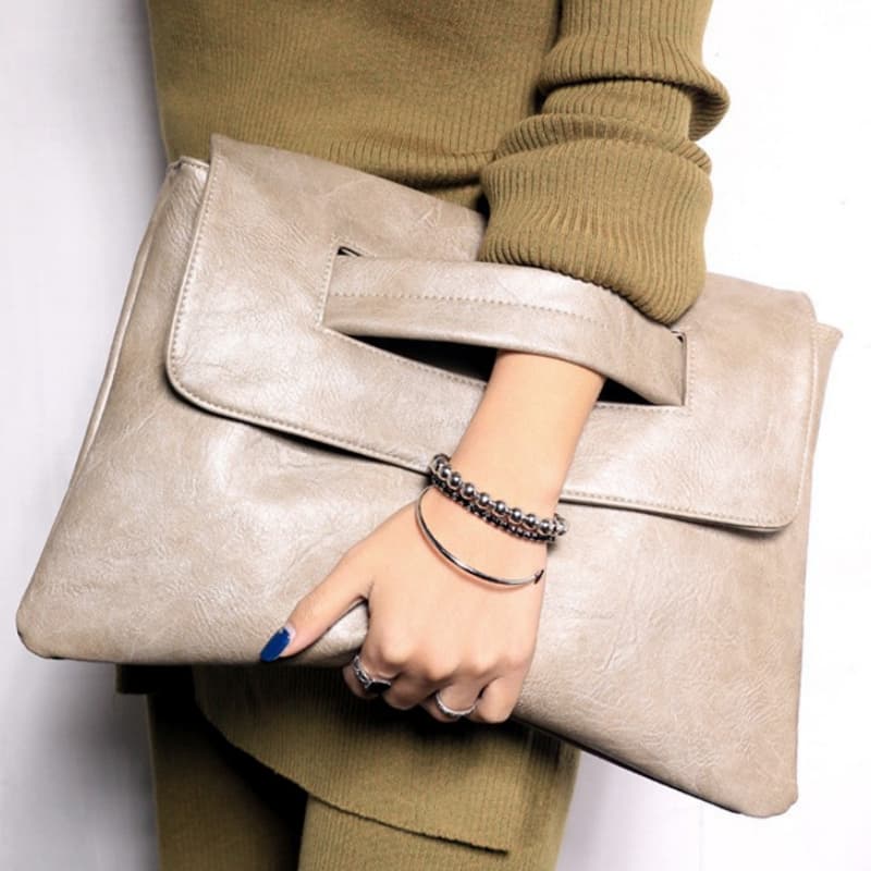 Borsa da sera retrò a pochette, borsa da polso di grande capacità