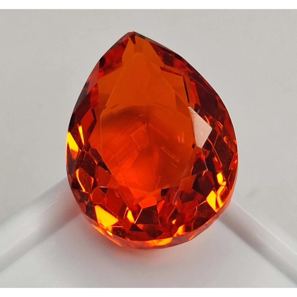 15-17 Ct Natural Mexican Fire Opal Pear Cut Stunning Certified Loose Gemstone