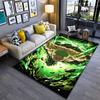 "Anime Style Green Aura Rug with Powerful Character Artwork Design" Suitable for Use As an Anti-slip for Living Room Bedroom Sofas