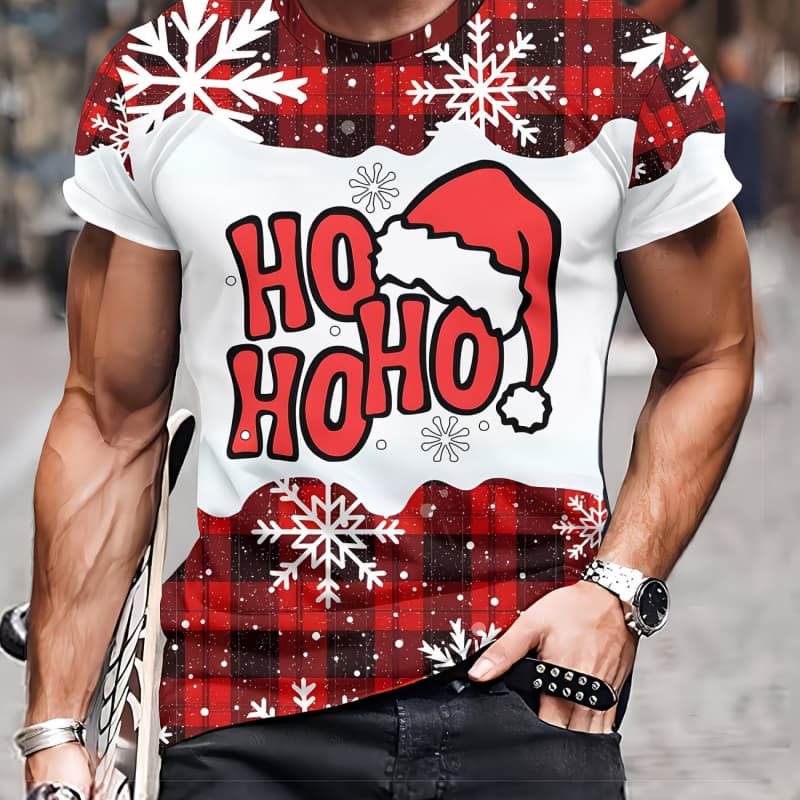 

Men s casual 3D letter print T-shirt suitable for outdoor sports and daily comfort S